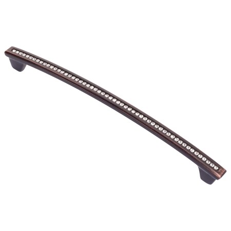 Portofino Cabinet Pull, 160mm 6 1/4in Center To Center, Oil Rubbed Bronze With Clear Crystals